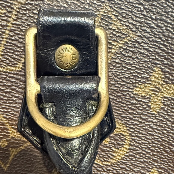 Louis Vuitton Alma Brown and Gold Monogram Tote dyed and sealed black - Picture 8 of 12